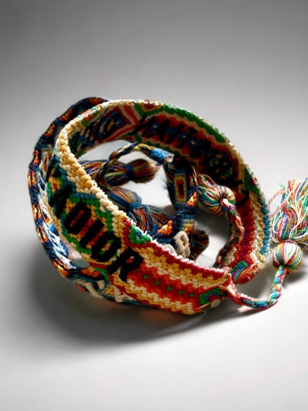 Christian Dior J'Adior Multicolor Woven Cotton Friendship Bracelets (2) - Picture 3 of 8
